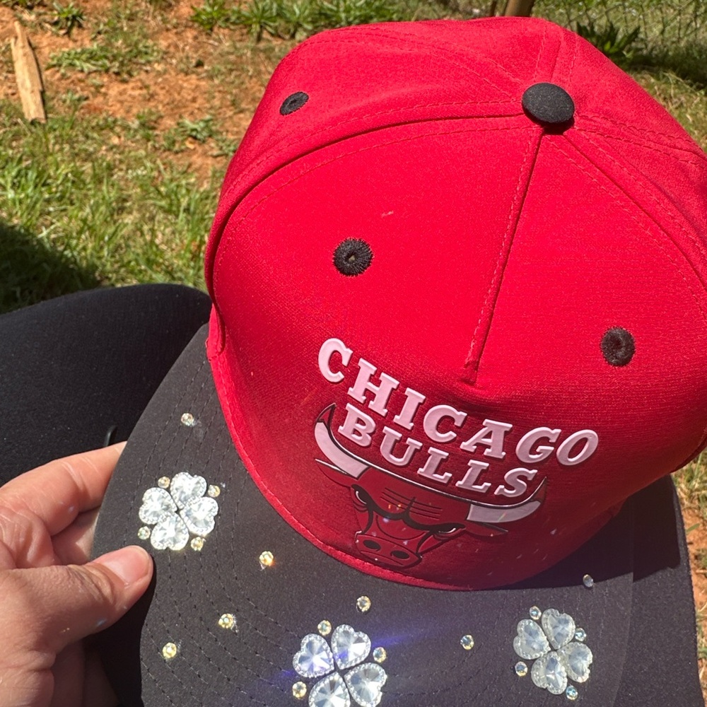 Custom Chicago Bulls Bling Hat